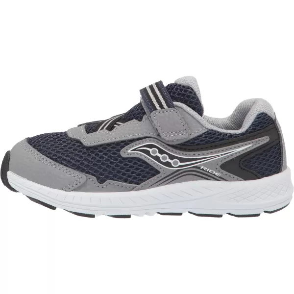 imageSaucony UnisexChild Ride 10 Jr Running ShoeNavyGrey