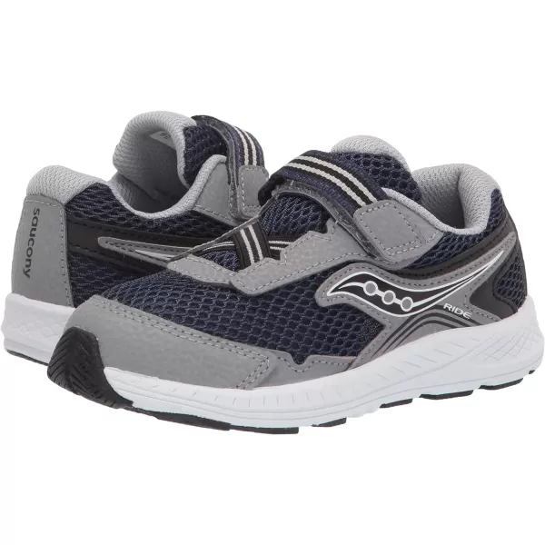 imageSaucony UnisexChild Ride 10 Jr Running ShoeNavyGrey