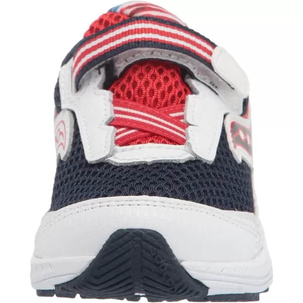 imageSaucony UnisexChild Ride 10 Jr Running ShoeRedWhiteBlue