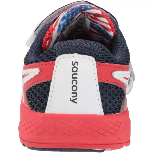 imageSaucony UnisexChild Ride 10 Jr Running ShoeRedWhiteBlue
