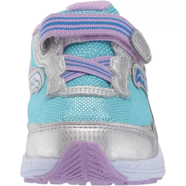 imageSaucony UnisexChild Ride 10 Jr Running ShoeSilverBlue