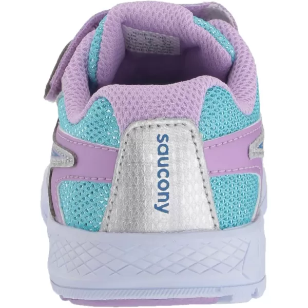 imageSaucony UnisexChild Ride 10 Jr Running ShoeSilverBlue