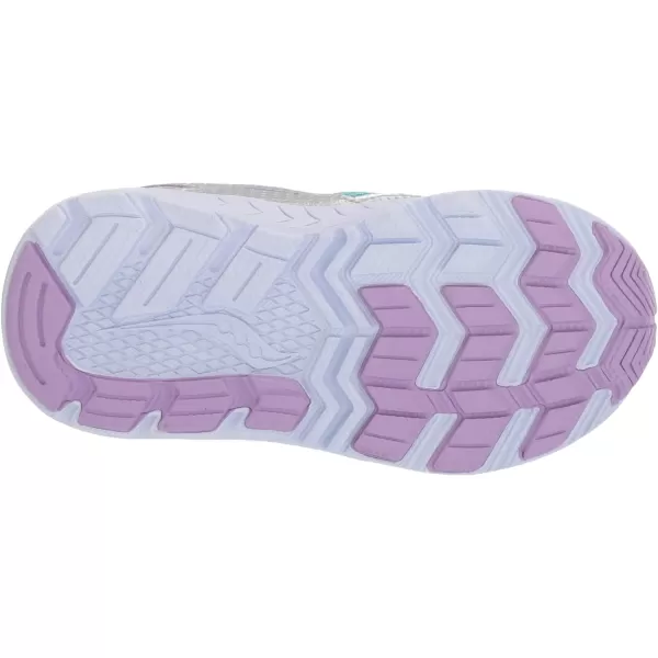imageSaucony UnisexChild Ride 10 Jr Running ShoeSilverBlue