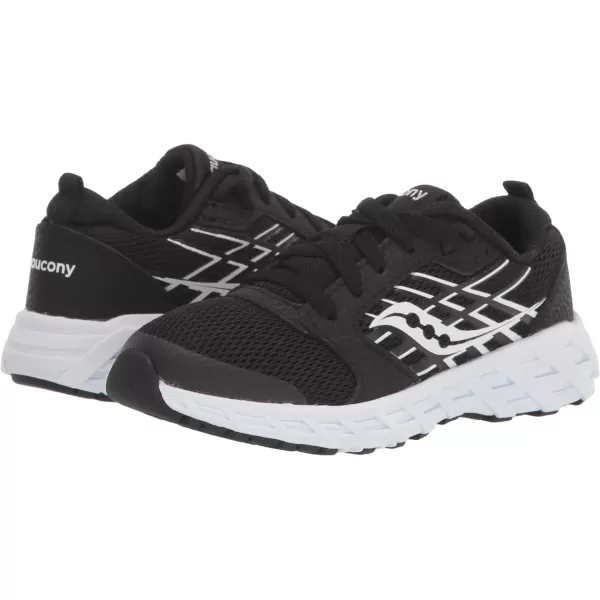 imageSaucony UnisexChild Wind 20 SneakerBlackWhite