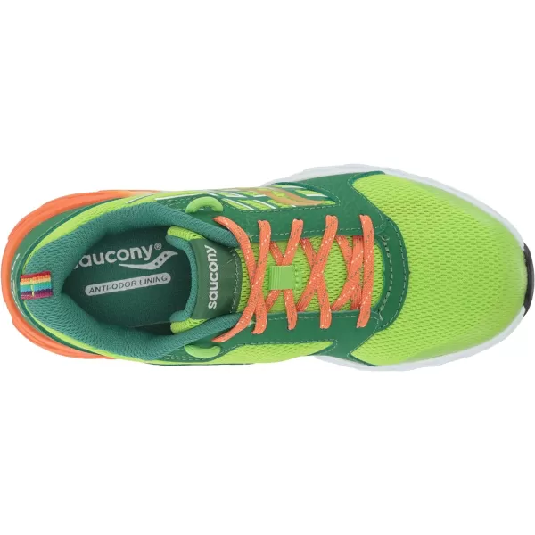 imageSaucony UnisexChild Wind 20 SneakerGreenOrange