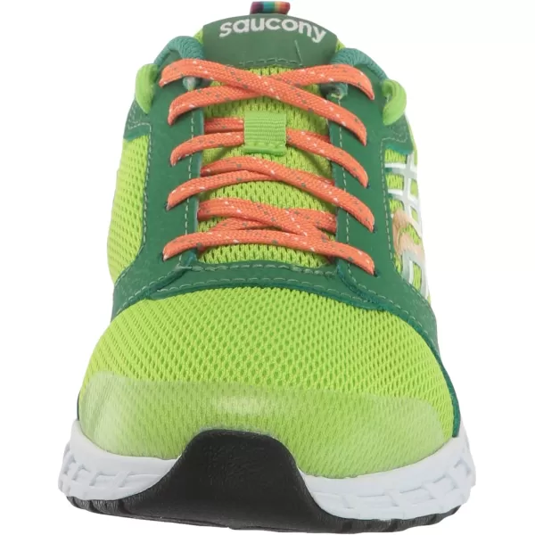 imageSaucony UnisexChild Wind 20 SneakerGreenOrange