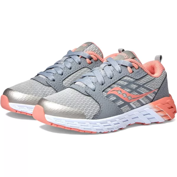 imageSaucony UnisexChild Wind 20 SneakerGreyCoral