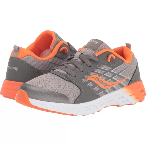 imageSaucony UnisexChild Wind 20 SneakerGreyOrange