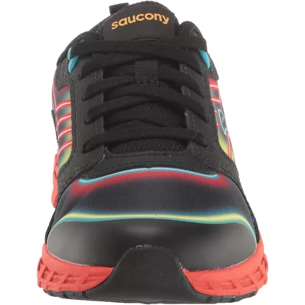 imageSaucony UnisexChild Wind 20 SneakerNeonBlackRed