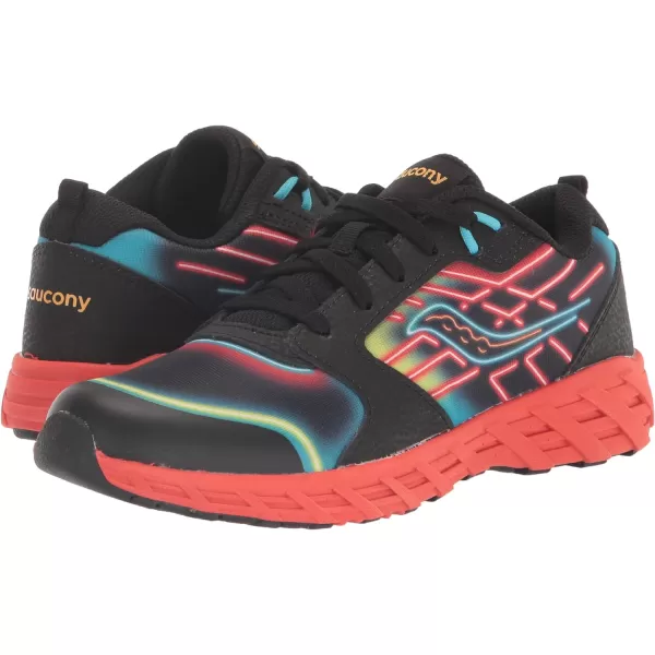 imageSaucony UnisexChild Wind 20 SneakerNeonBlackRed
