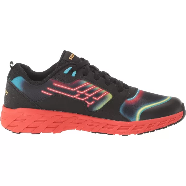 imageSaucony UnisexChild Wind 20 SneakerNeonBlackRed