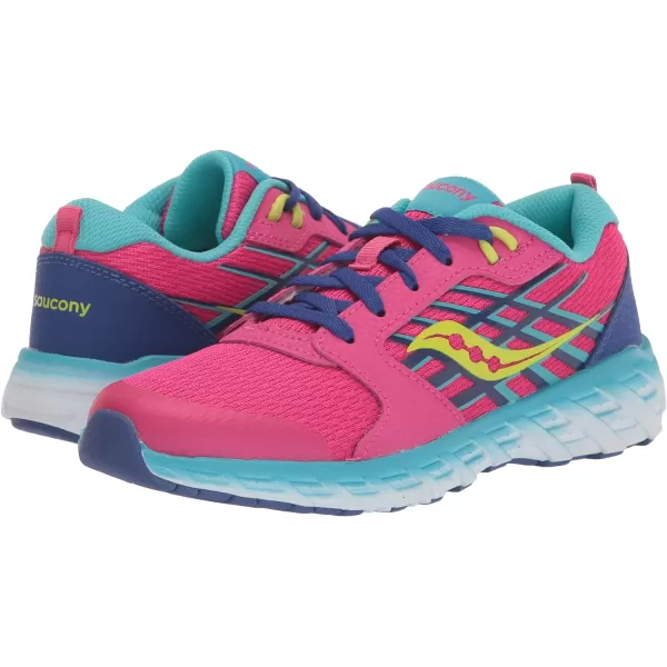imageSaucony UnisexChild Wind 20 SneakerPinkBlueGrey