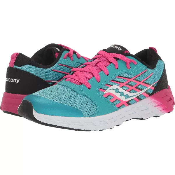 imageSaucony UnisexChild Wind 20 SneakerTurqPinkBlack