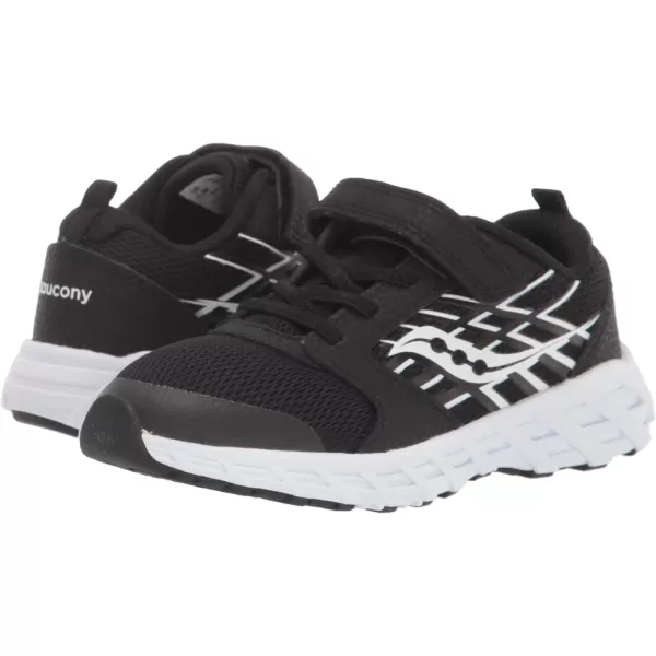 imageSaucony UnisexChild Wind Alternative Closure 20 Running ShoeBlackWhite