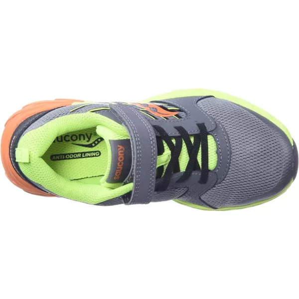 imageSaucony UnisexChild Wind Alternative Closure 20 Running ShoeGreyCitronOrange