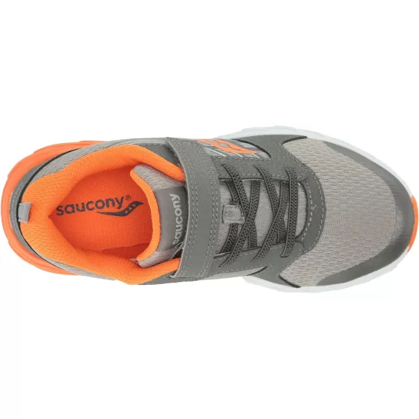 imageSaucony UnisexChild Wind Alternative Closure 20 Running ShoeGreyOrange