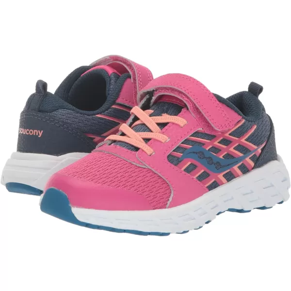 imageSaucony UnisexChild Wind Alternative Closure 20 Running ShoeNavyBerry
