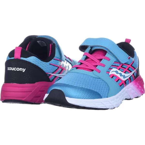 imageSaucony UnisexChild Wind Alternative Closure 20 Running ShoeTurqPinkBlack