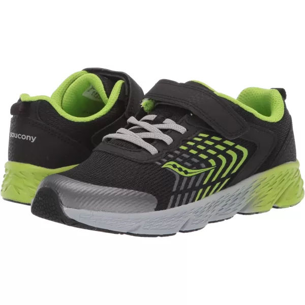 imageSaucony UnisexChild Wind Alternative Closure Running ShoeBlackGreen