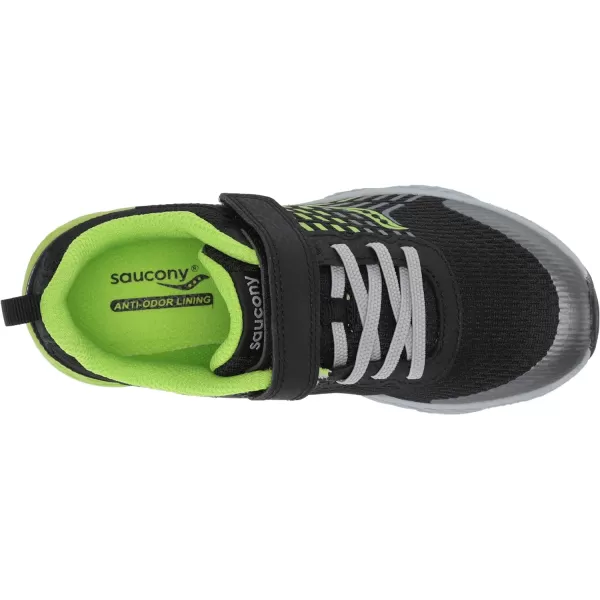 imageSaucony UnisexChild Wind Alternative Closure Running ShoeBlackGreen
