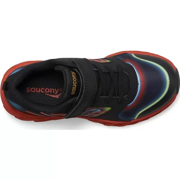 imageSaucony UnisexChild Wind Alternative Closure Running ShoeNeonBlackRed