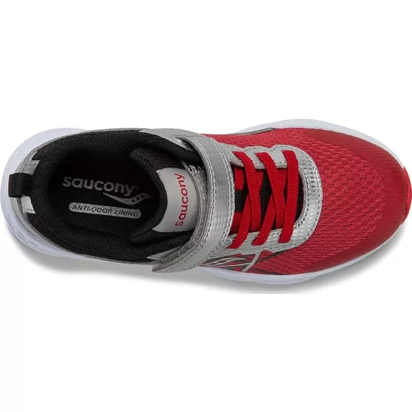 imageSaucony UnisexChild Wind Alternative Closure Running ShoeSilverRedBlack