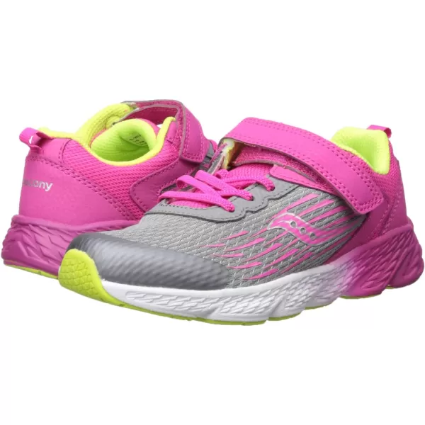 imageSaucony UnisexChild Wind Alternative Closure SneakerGreyPink