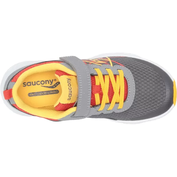 imageSaucony UnisexChild Wind Alternative Closure SneakerGreyRedYellow