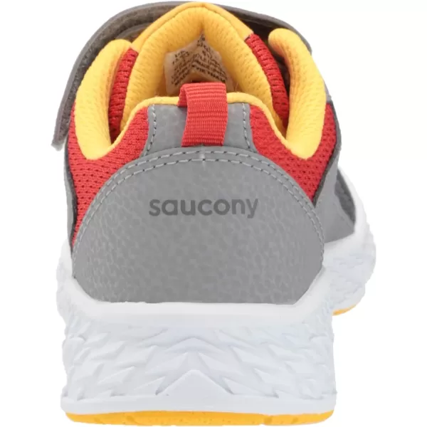 imageSaucony UnisexChild Wind Alternative Closure SneakerGreyRedYellow