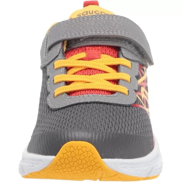 imageSaucony UnisexChild Wind Alternative Closure SneakerGreyRedYellow