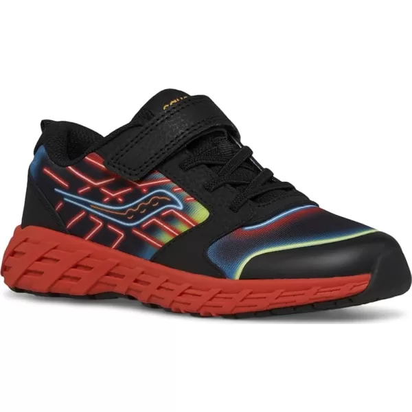 imageSaucony UnisexChild Wind Alternative Closure SneakerNeonBlackRed