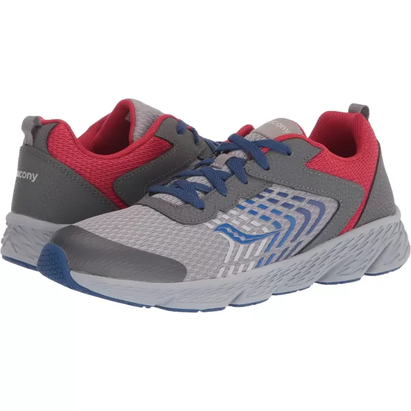 imageSaucony UnisexChild Wind Running ShoeGreyBlueRed