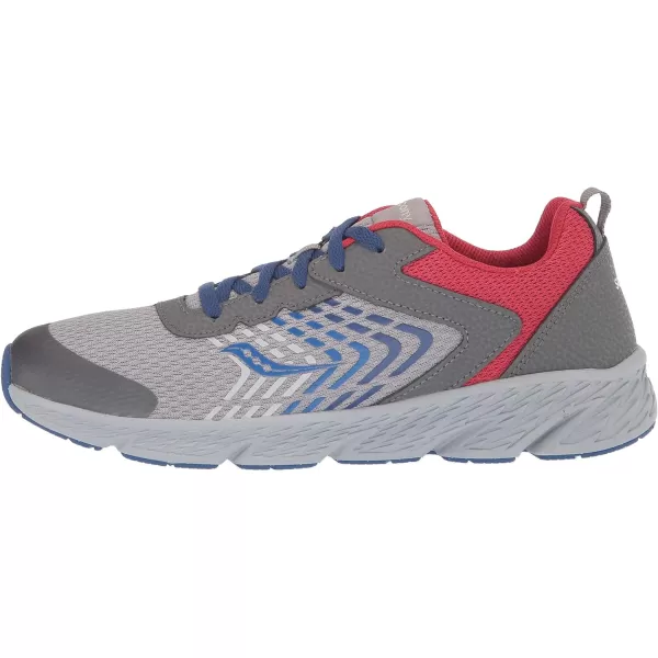 imageSaucony UnisexChild Wind Running ShoeGreyBlueRed
