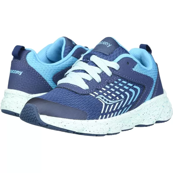 imageSaucony UnisexChild Wind Running ShoeNavyTurquoise
