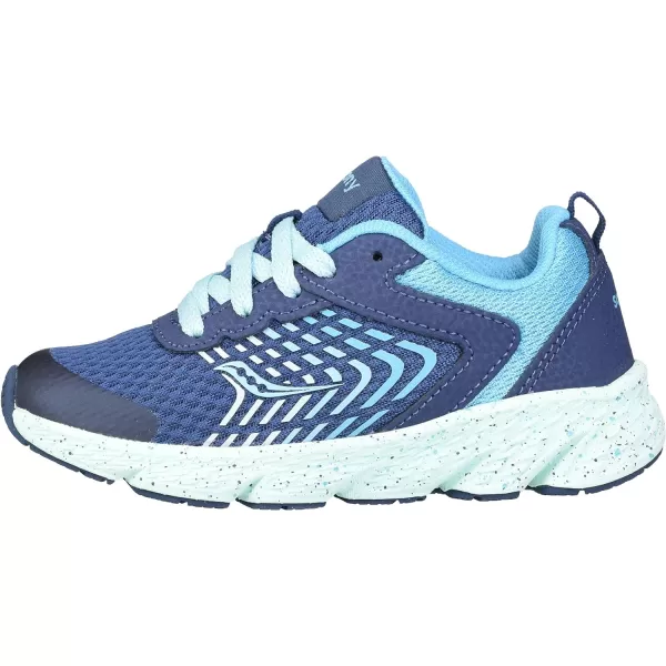 imageSaucony UnisexChild Wind Running ShoeNavyTurquoise