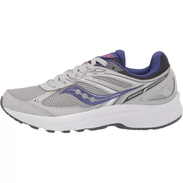 imageSaucony Womens Cohesion 14 Road Running ShoeGreyPurple