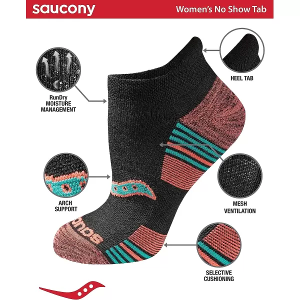 imageSaucony Womens Multipack Performance Heel Tab Athletic SocksAssorted Darks 8 Pairs