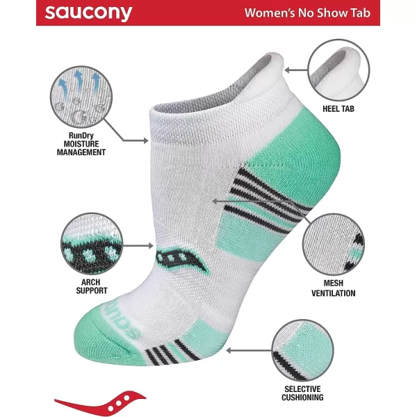 imageSaucony Womens Multipack Performance Heel Tab Athletic SocksAssorted Light 16 Pairs