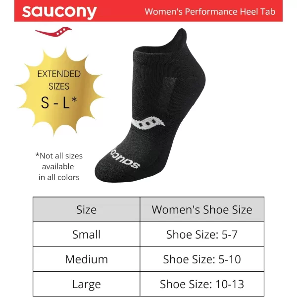 imageSaucony Womens Multipack Performance Heel Tab Athletic SocksBlack White Assorted 16 Pairs