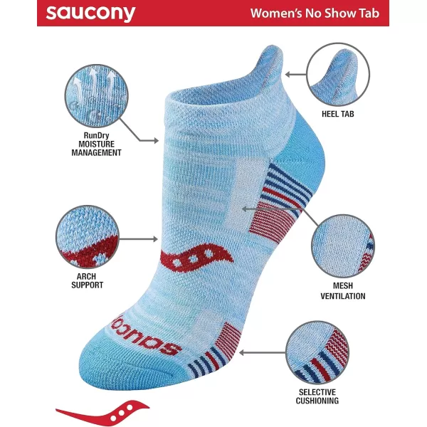 imageSaucony Womens Multipack Performance Heel Tab Athletic SocksBlue Assorted 8 Pairs