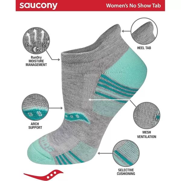 imageSaucony Womens Multipack Performance Heel Tab Athletic SocksGrey Assorted 8 Pairs