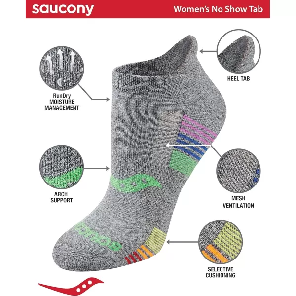 imageSaucony Womens Multipack Performance Heel Tab Athletic SocksRainbow Assorted 2 8 Pairs