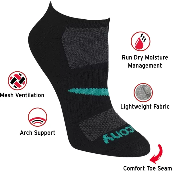 imageSaucony Womens Performance Super Lite Noshow Athletic Running Socks MultipackBlack Assorted 8 Pairs