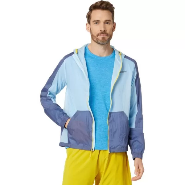 imageSaucony Elevate Packaway Jacket for Men  Elasticized Cuffs Zippered Front Closure and Relaxed FitVapor