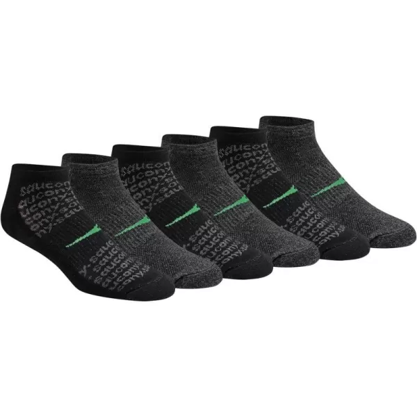 imageSaucony Mens MultiPack Mesh Ventilating Comfort Fit Performance NoShow SocksBlack Repreve 6 Pairs