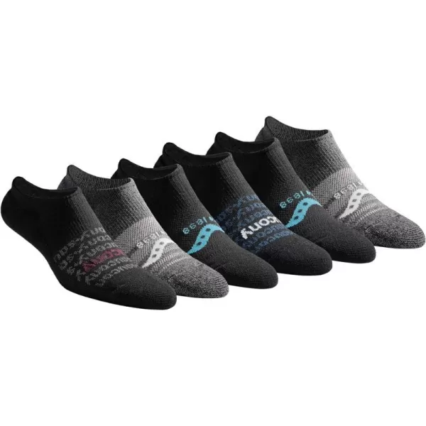 imageSaucony Mens MultiPack Mesh Ventilating Comfort Fit Performance NoShow SocksSneaker Charcoal Fashion 6 Pairs