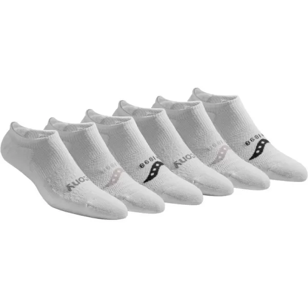 imageSaucony Mens MultiPack Mesh Ventilating Comfort Fit Performance NoShow SocksSneaker WhiteGrey 6 Pairs