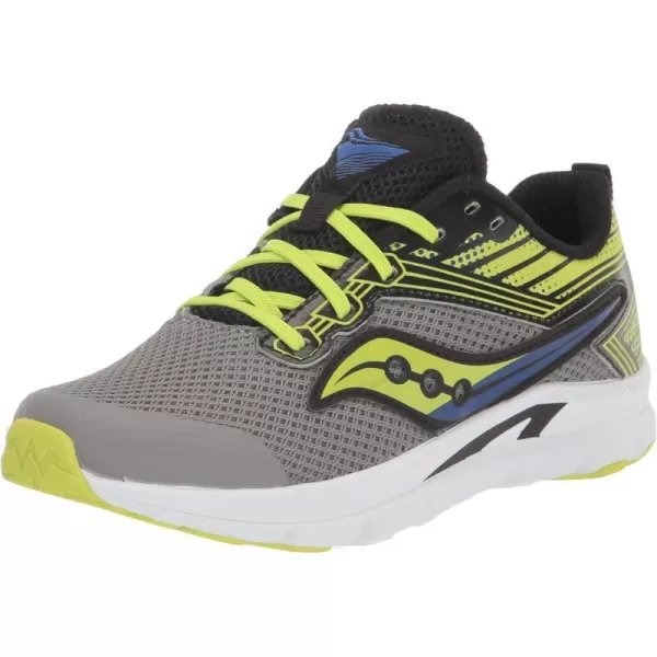 imageSaucony UnisexChild Axon Running ShoeGreyLimeBlack
