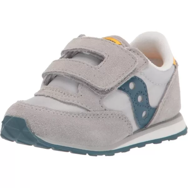 imageSaucony UnisexChild Baby Jazz Hook amp Loop SneakerGreyBlueYellow