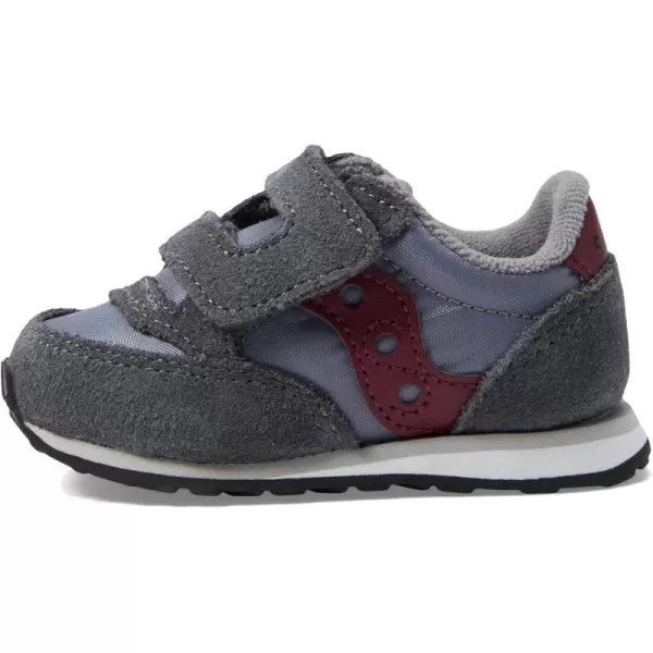imageSaucony UnisexChild Baby Jazz Hook amp Loop SneakerGreyDark Red